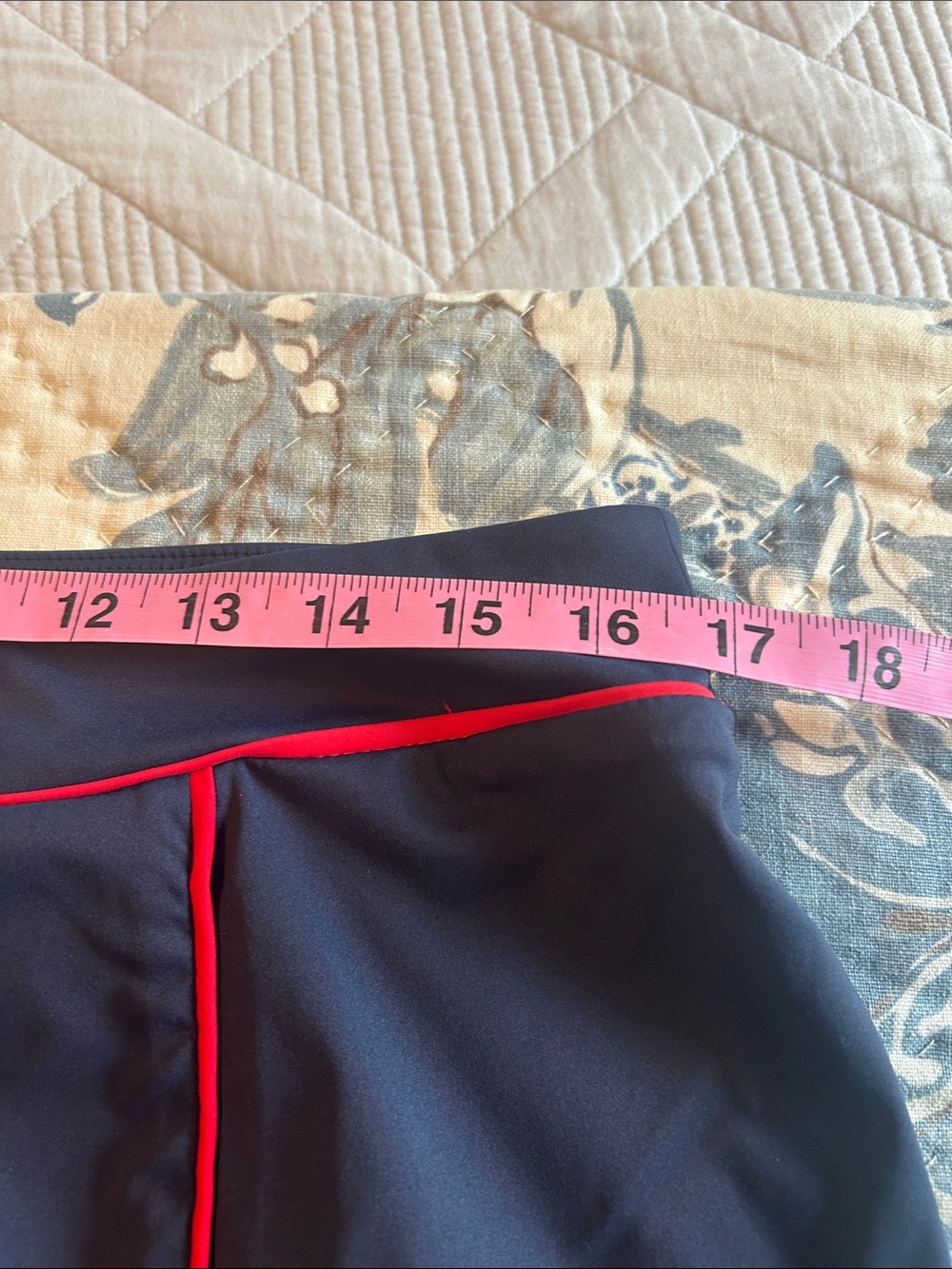 Navy Tennis Skirt with Red Piping and Pleats - Picture 6 of 8